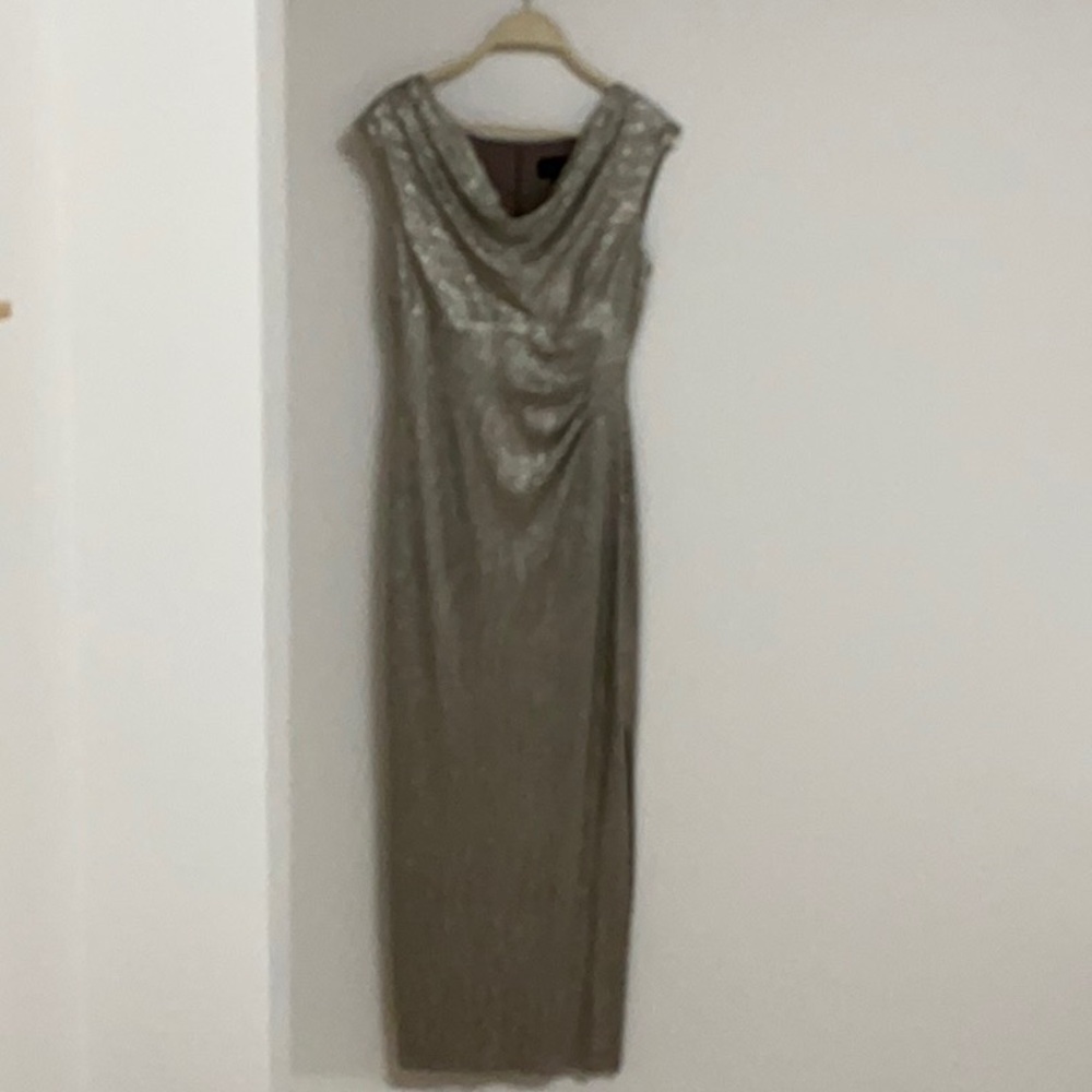 Elegant Silver Evening Gown